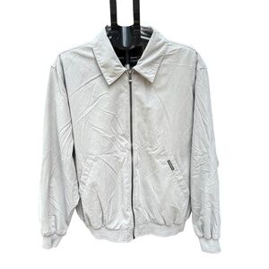 Weatherproof Golf Bomber Jacket Men’s Large Gray Nylon Blend Full Zip